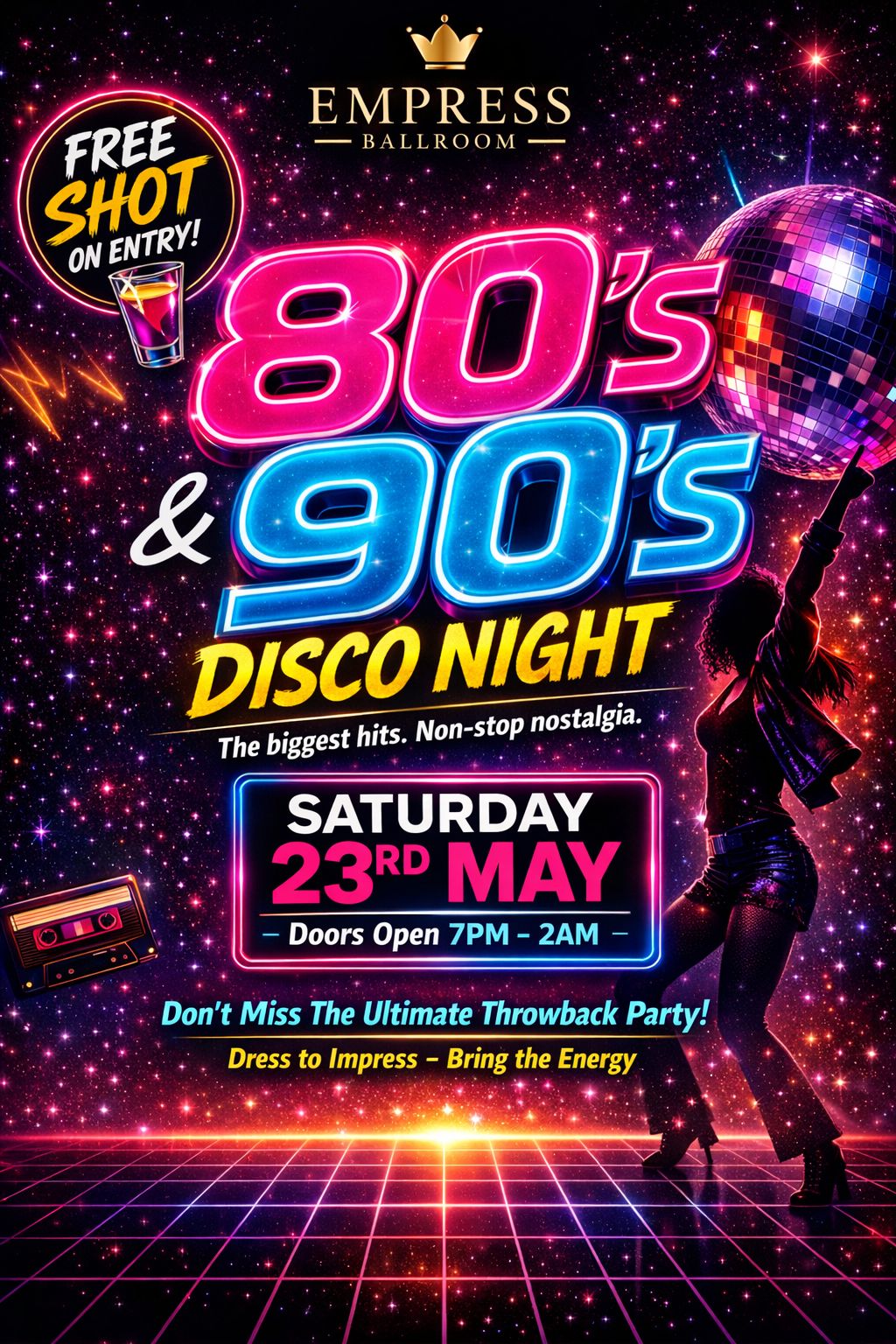 THE ULTIMATE 80s & 90s DISCO NIGHT Poster